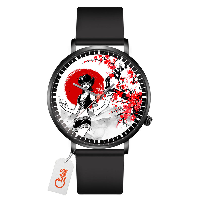 Nico Robin Leather Band Wrist Watch Japan Cherry Blossom