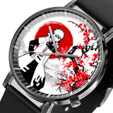 Minato Namikaze Leather Band Wrist Watch Japan Cherry Blossom