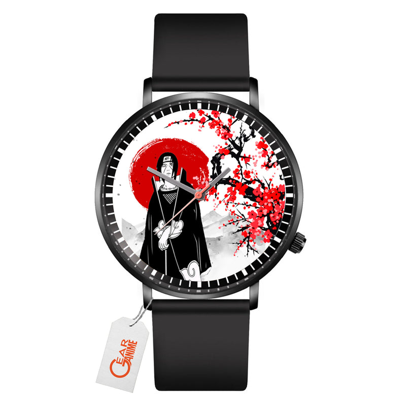 Itachi Uchiha Leather Band Wrist Watch Japan Cherry Blossom