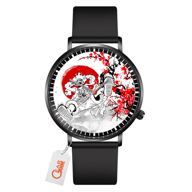 Luffy Gear 5 Leather Band Wrist Watch Japan Cherry Blossom