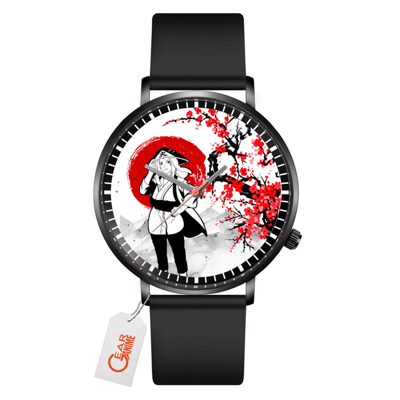 Tsunade Leather Band Wrist Watch Japan Cherry Blossom