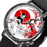 Sasuke Leather Band Wrist Watch Japan Cherry Blossom