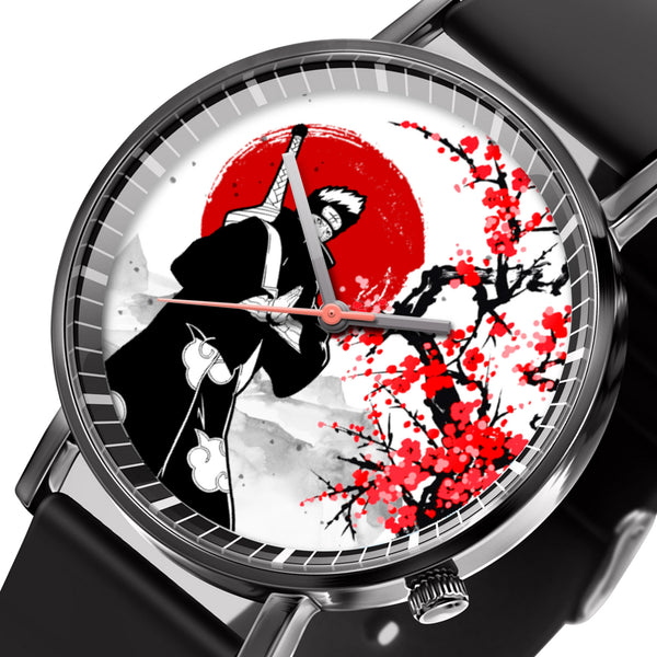 Kisame Leather Band Wrist Watch Japan Cherry Blossom