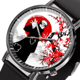 Pain Leather Band Wrist Watch Japan Cherry Blossom