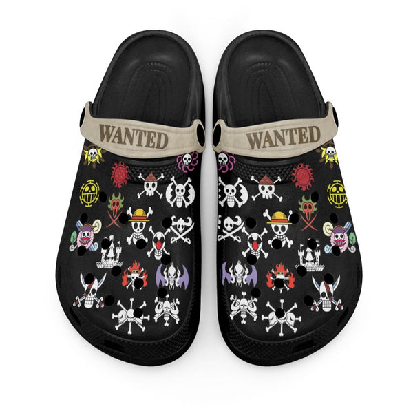 Pirate Crews Symbols Black Clogs Shoes