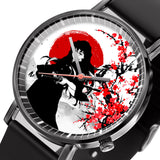 Muichiro Leather Band Wrist Watch Japan Cherry Blossom