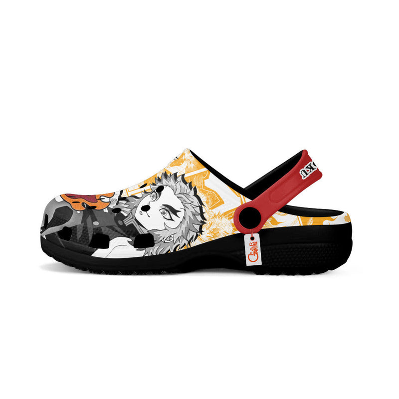 Kyojuro Rengoku Clogs Shoes Manga Style Personalized