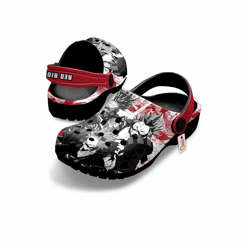 Red Riot Clogs Shoes Manga Style Personalized