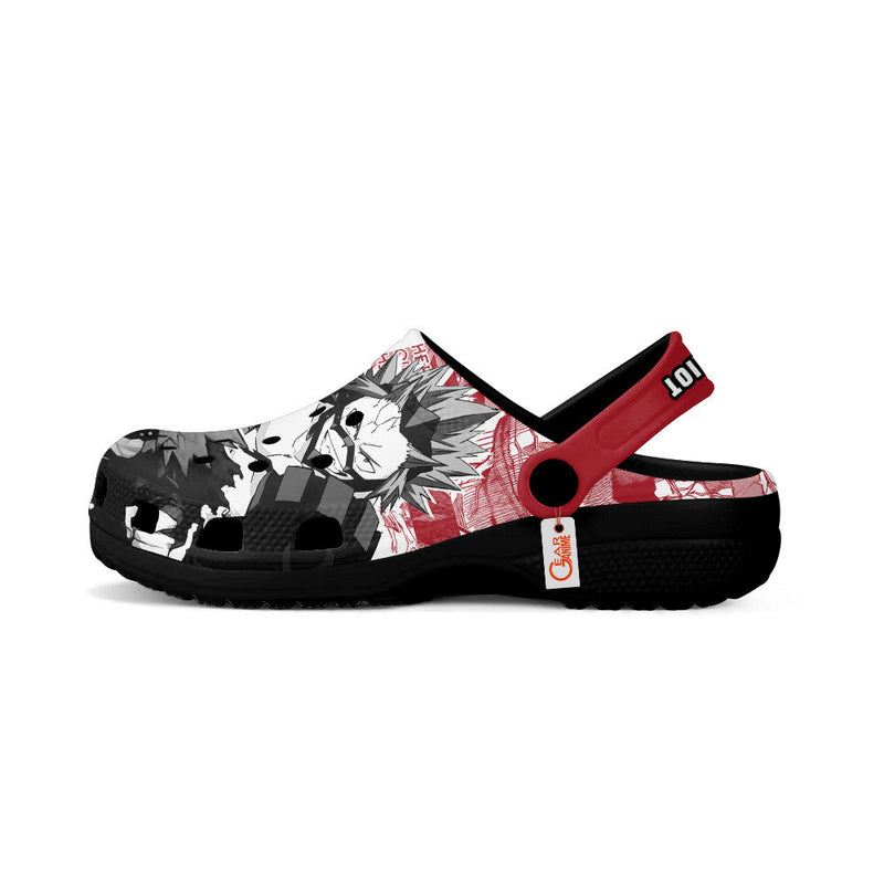 Red Riot Clogs Shoes Manga Style Personalized