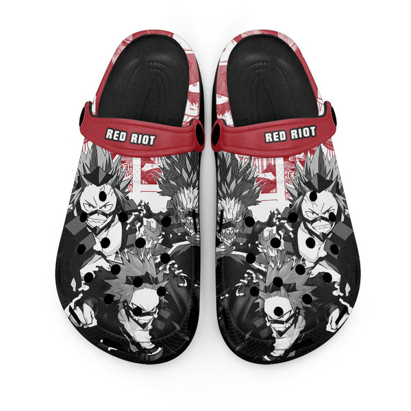 Red Riot Clogs Shoes Manga Style Personalized