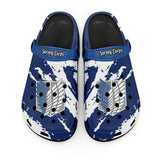 Survey Corps Blue Clogs Shoes Personalized