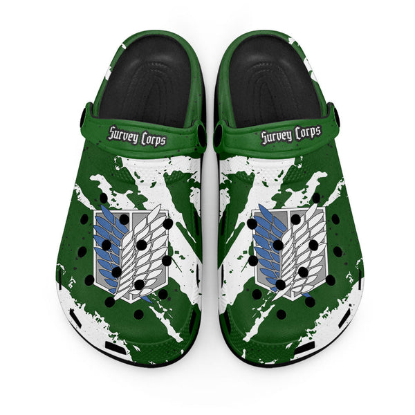 Survey Corps Green Clogs Shoes Personalized