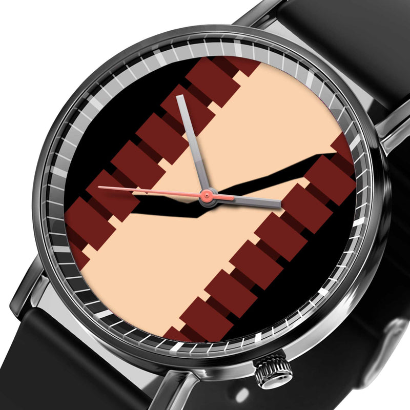 Red Riot Leather Band Wrist Watch