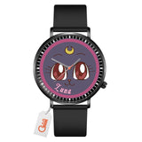 Luna Cat Leather Band Wrist Watch Personalized