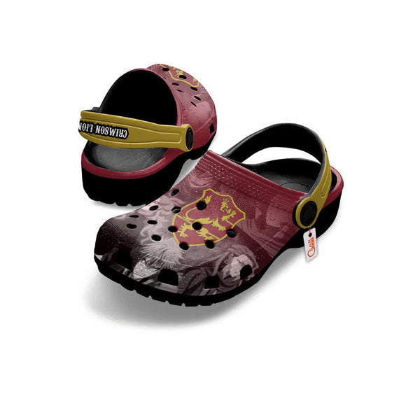 Crimson Lion Clogs Shoes Personalized