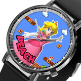 Princess Peach Leather Band Wrist Watch Personalized