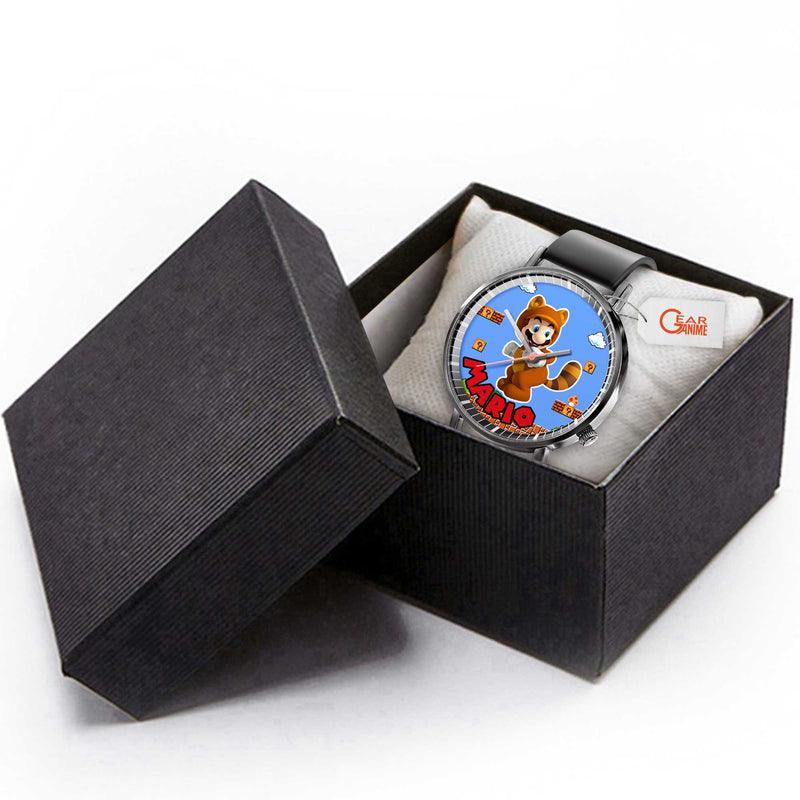 Tanooki Mario Leather Band Wrist Watch Personalized