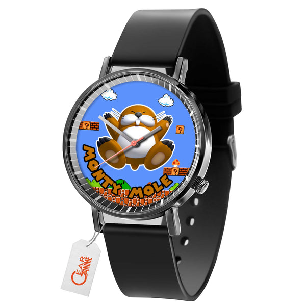 Monty Mole Leather Band Wrist Watch Personalized