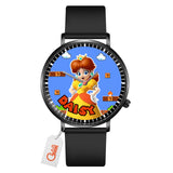 Princess Daisy Leather Band Wrist Watch Personalized