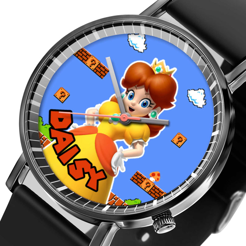 Princess Daisy Leather Band Wrist Watch Personalized