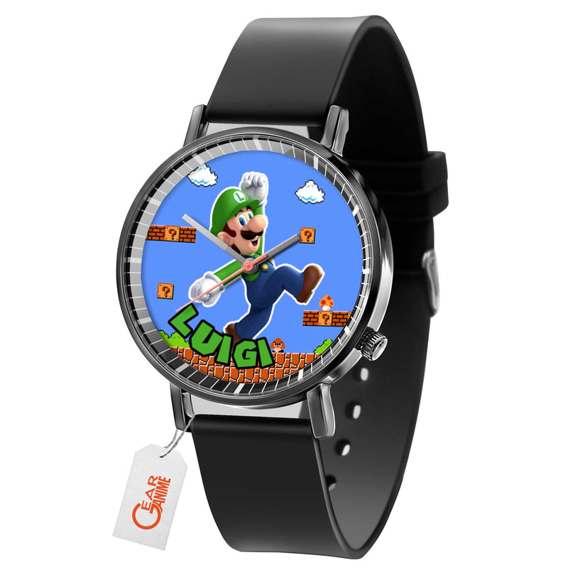 Luigi Leather Band Wrist Watch Personalized