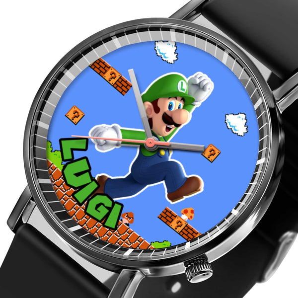 Luigi Leather Band Wrist Watch Personalized