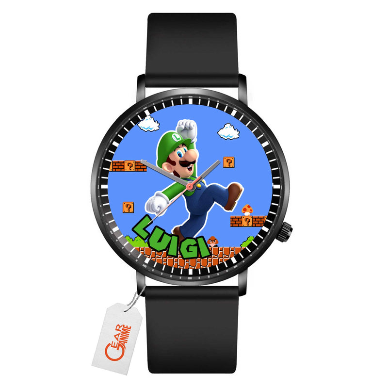 Luigi Leather Band Wrist Watch Personalized