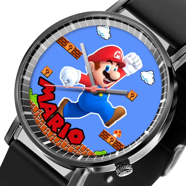 Mario Leather Band Wrist Watch Personalized