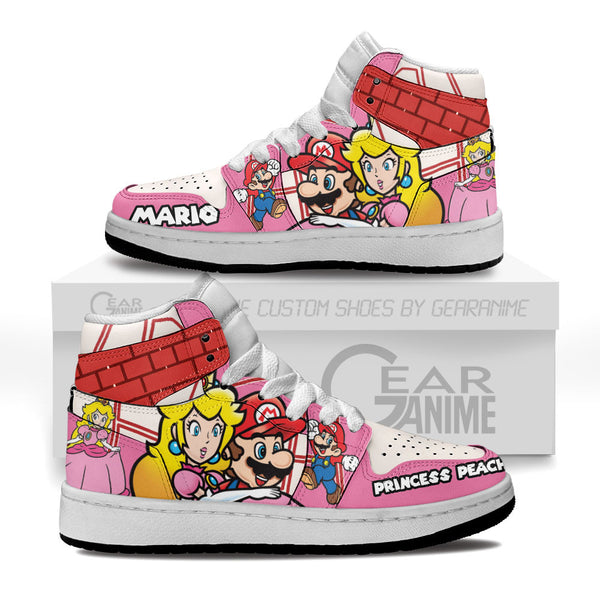 Mario and Princess Peach Kids Shoes Super Mario Kid Sneakers