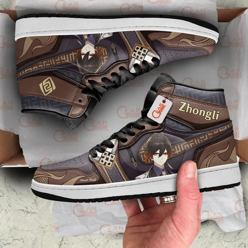 Zhongli Custom Genshin Impact Games Shoes J1-Sneakers