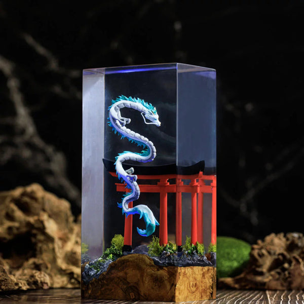 Haku Dragon Torii Gate Spirited Away Ghibli Epoxy Resin Lamp, Night Light