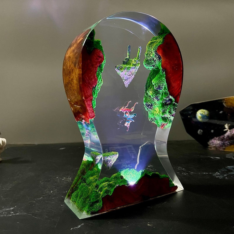 Zelda Link and Sky Islands Headphone Stand Epoxy Resin Lamp, Night Light