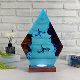 Ice Fire Dragon Wyvern Epoxy Resin Lamp, Night Light