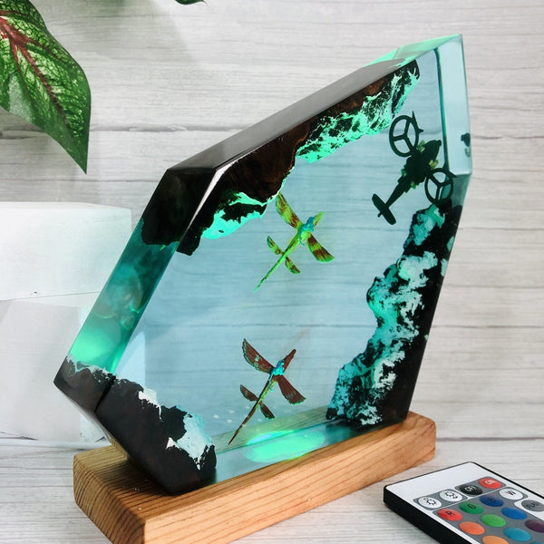 Avatar 2 Jake Sully Skimwing Helicoptor Epoxy Resin Lamp, Night Light