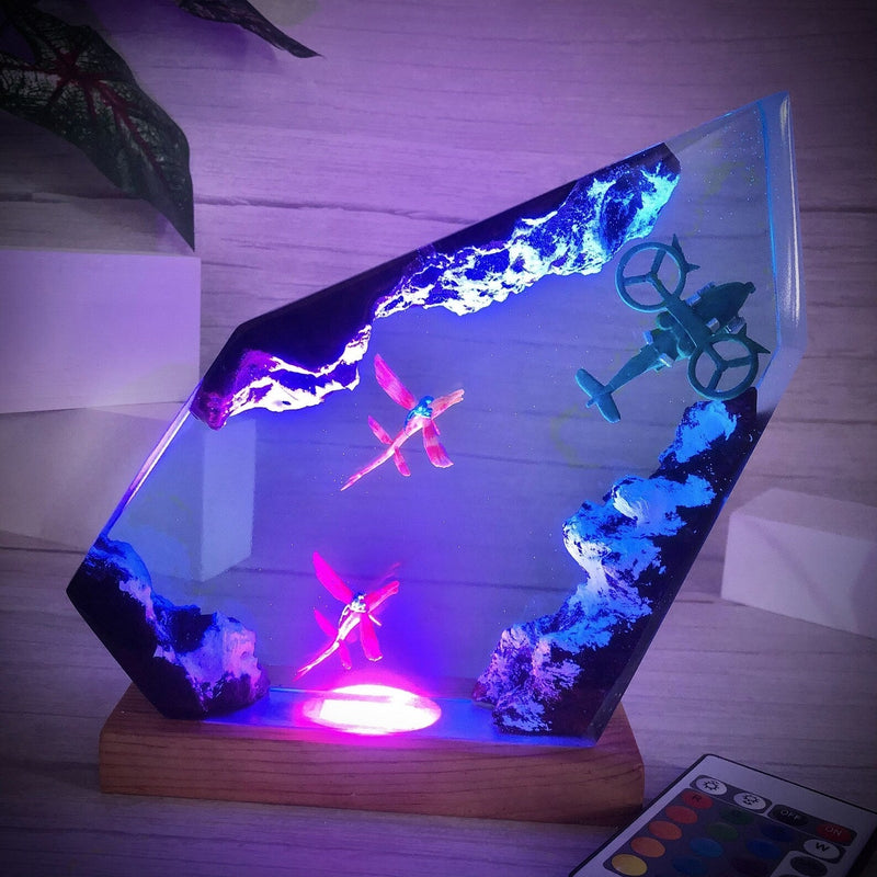 Avatar 2 Jake Sully Skimwing Helicoptor Epoxy Resin Lamp, Night Light