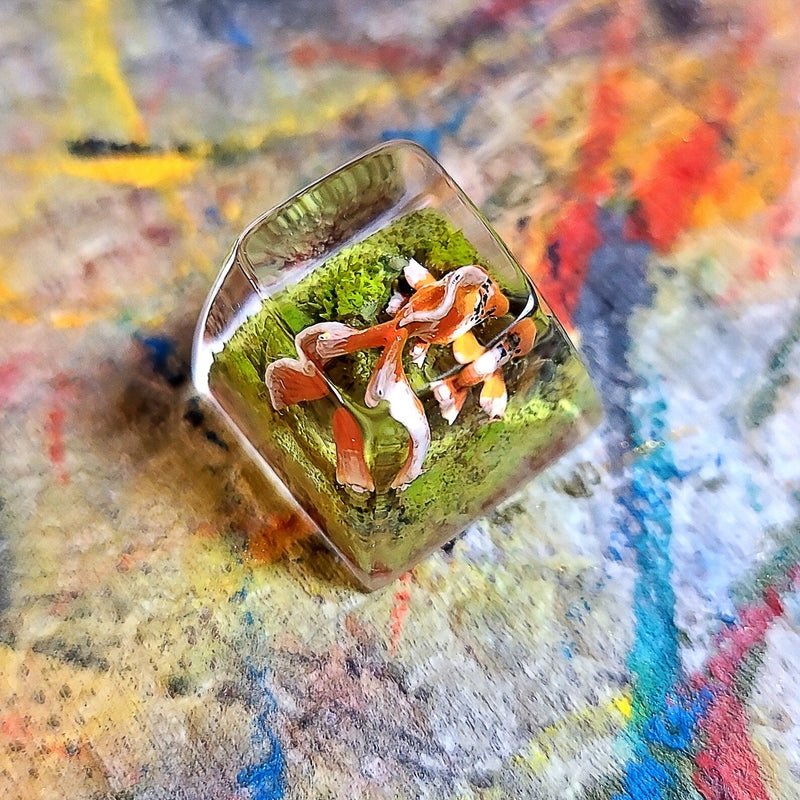 Gold Fish Artisan Keycaps Epoxy Resin