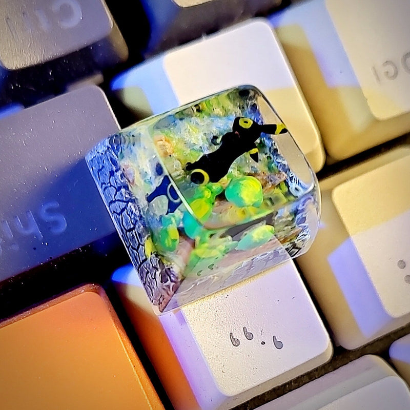 Pokemon Umbreon Artisan Keycaps Epoxy Resin