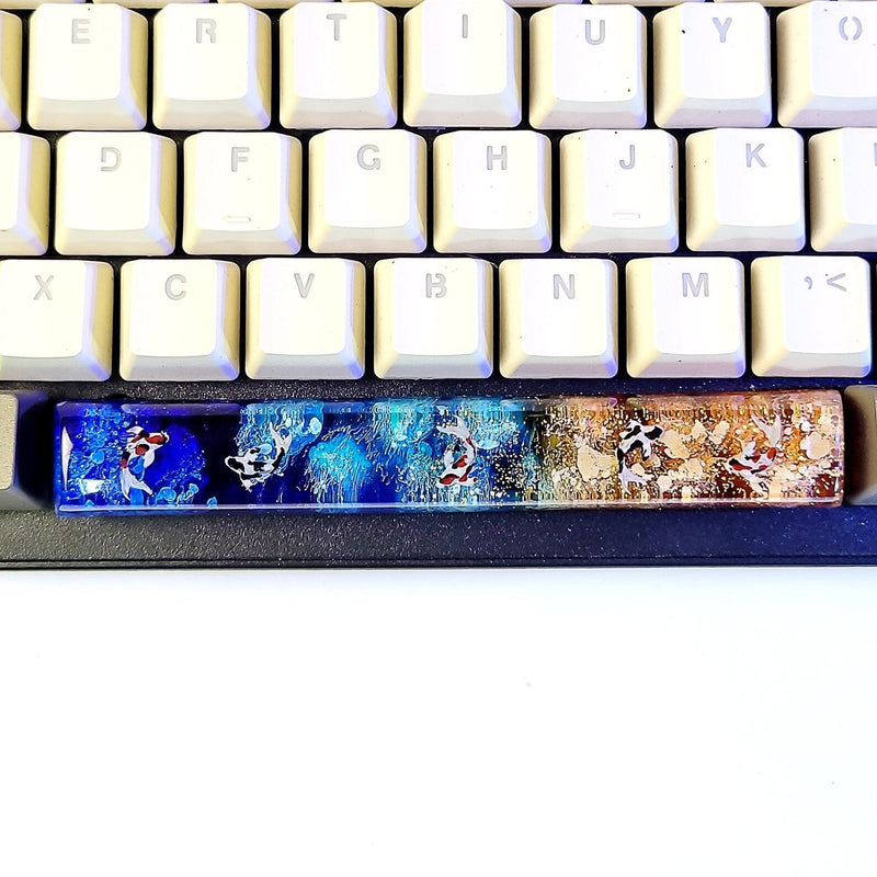 Koi Fish Spacebar Artisan Keycaps Epoxy Resin