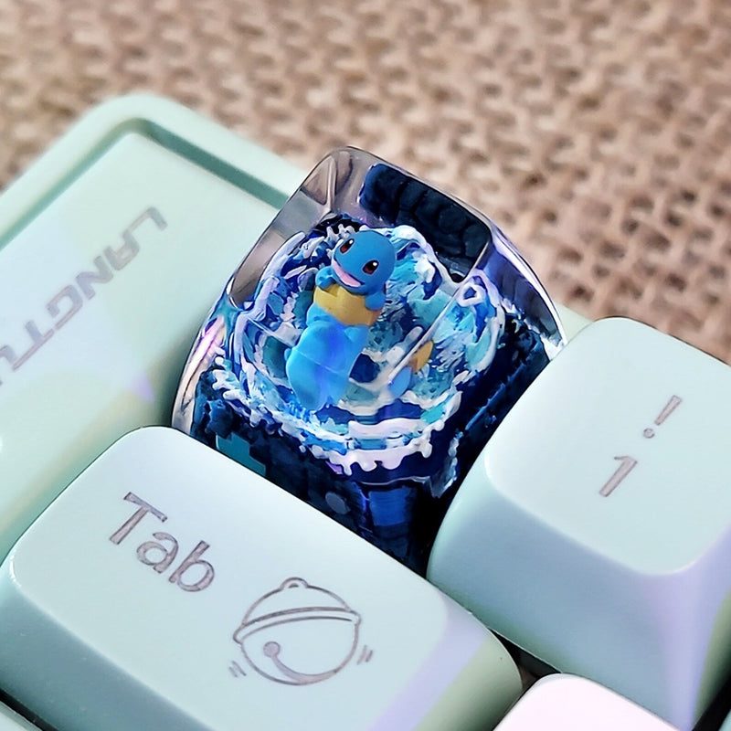 Pokemon Squirtle Artisan Keycaps Epoxy Resin