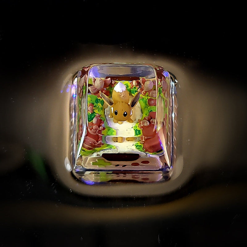 Pokemon Eevee Artisan Keycaps Epoxy Resin