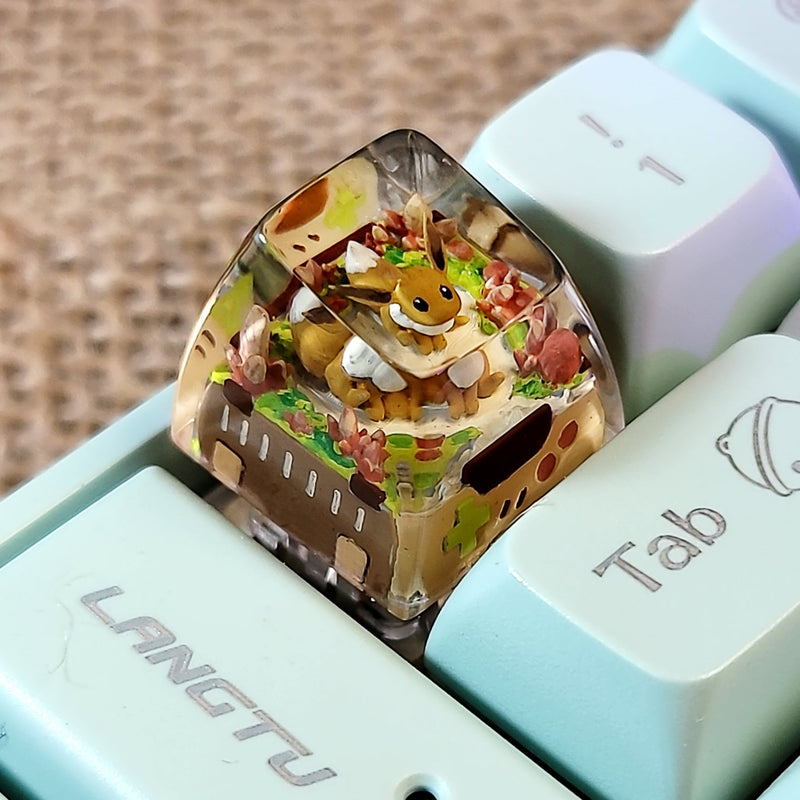 Pokemon Eevee Artisan Keycaps Epoxy Resin