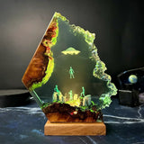 Aliens Stonehenge UFO Epoxy Resin Lamp, Night Light