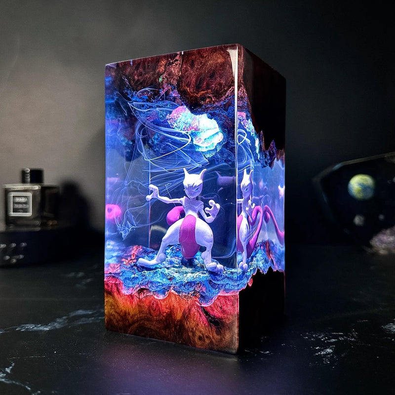 Pokemon Mewtwo Epoxy Resin Lamp, Night Light