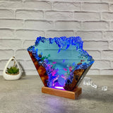 Coral Jellyfishs Undersea Ocean Diorama Epoxy Resin Lamp, Night Light