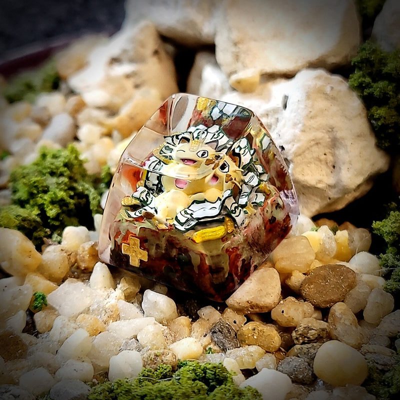 Pokemon Meowth Artisan Keycaps Epoxy Resin