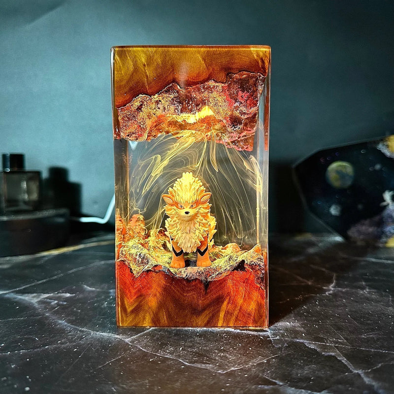 Pokemon Arcanine Epoxy Resin Lamp, Night Light