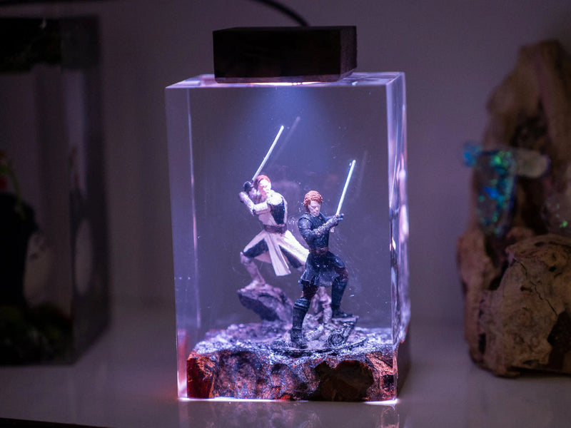 Star Wars Obi Wan Anakin Epoxy Resin Lamp, Night Light