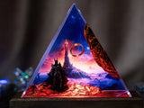 LOTR Lord Of Rings The One Ring Sauron Dark Lord Castle Epoxy Resin Lamp, Night Light