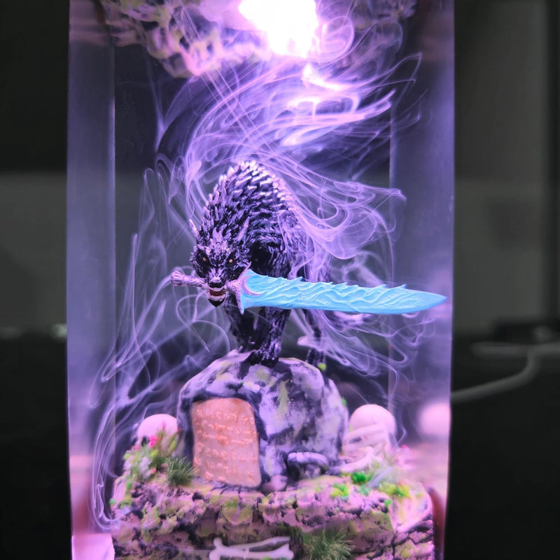 Dark Souls Old Wolf of Farron Epoxy Resin Lamp, Night Light