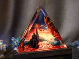 LOTR Lord Of Rings The One Ring Sauron Dark Lord Castle Epoxy Resin Lamp, Night Light